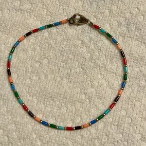 Retired Silpada "Pride" Rainbow Bead & Sterling Silver Anklet A1056.